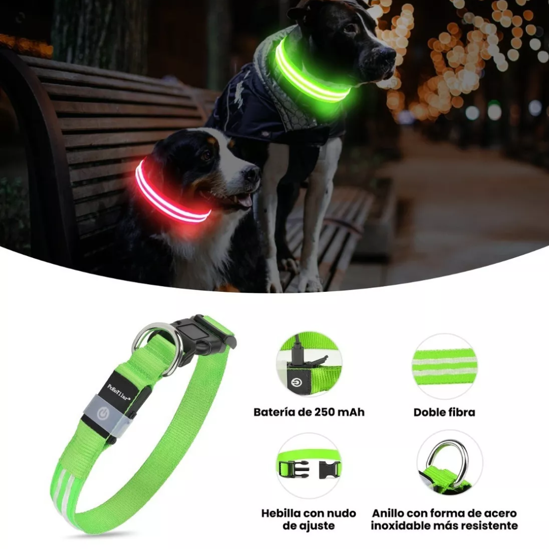 Collar Inteligente Ultra LED Pro™ - Máxima Visibilidad Nocturna para Perros